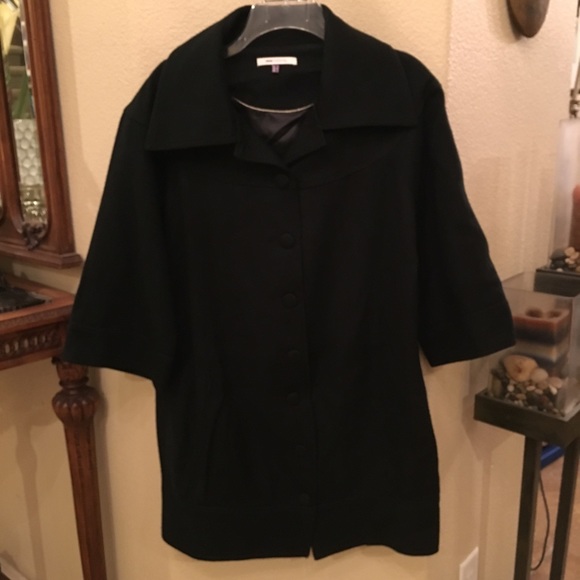 ASOS Jackets & Blazers - ASOS Women Maternity Black Wool Blend Peacoat Jacket Size 6